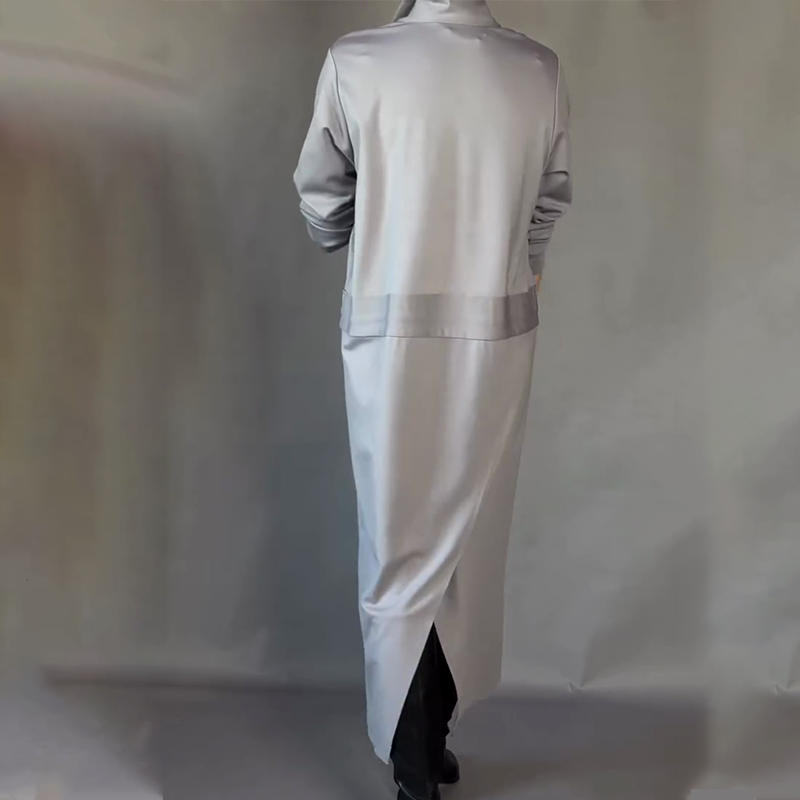 Women's Elegant Long Sleeve Drawstring Waist Dress