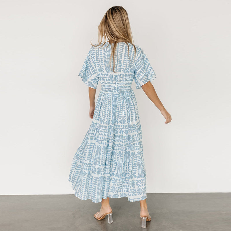 Women’s V-Neck A-Line Flowy Dress