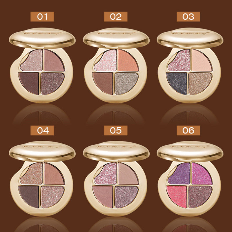 4-Color Highly Pigmented Long-Lasting Eyeshadow Palette