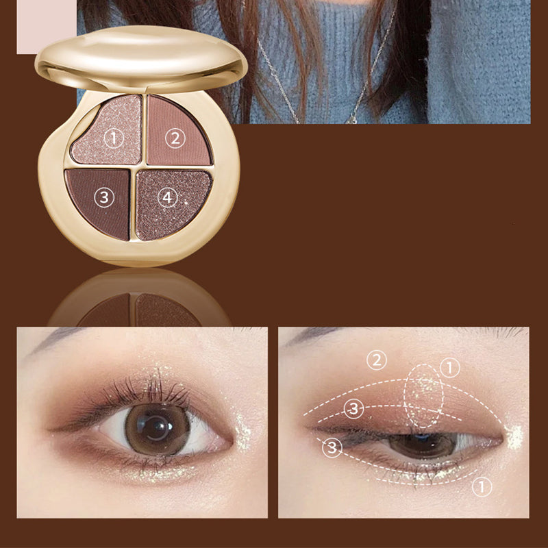 4-Color Highly Pigmented Long-Lasting Eyeshadow Palette