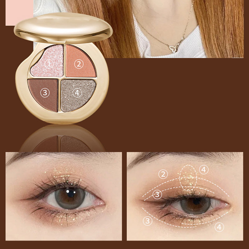 4-Color Highly Pigmented Long-Lasting Eyeshadow Palette