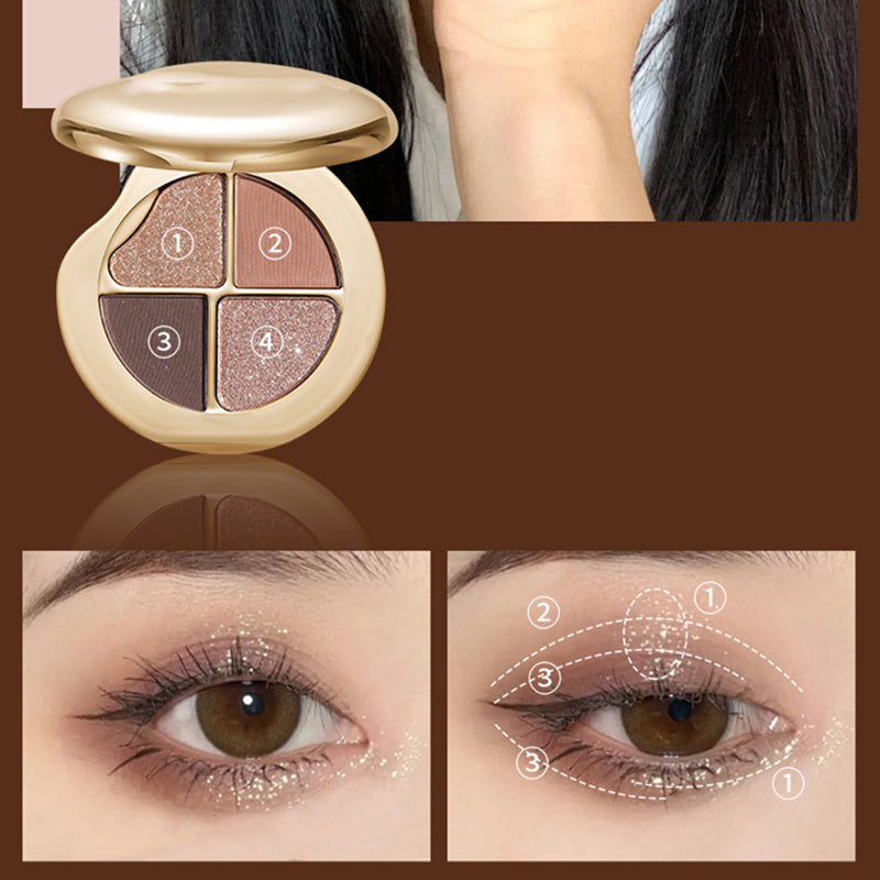 4-Color Highly Pigmented Long-Lasting Eyeshadow Palette