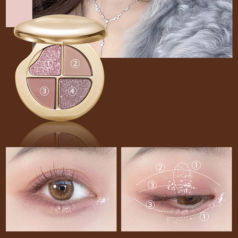 4-Color Highly Pigmented Long-Lasting Eyeshadow Palette