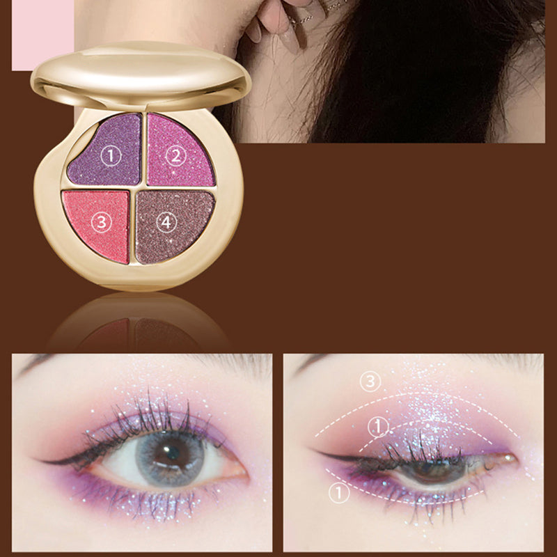 4-Color Highly Pigmented Long-Lasting Eyeshadow Palette