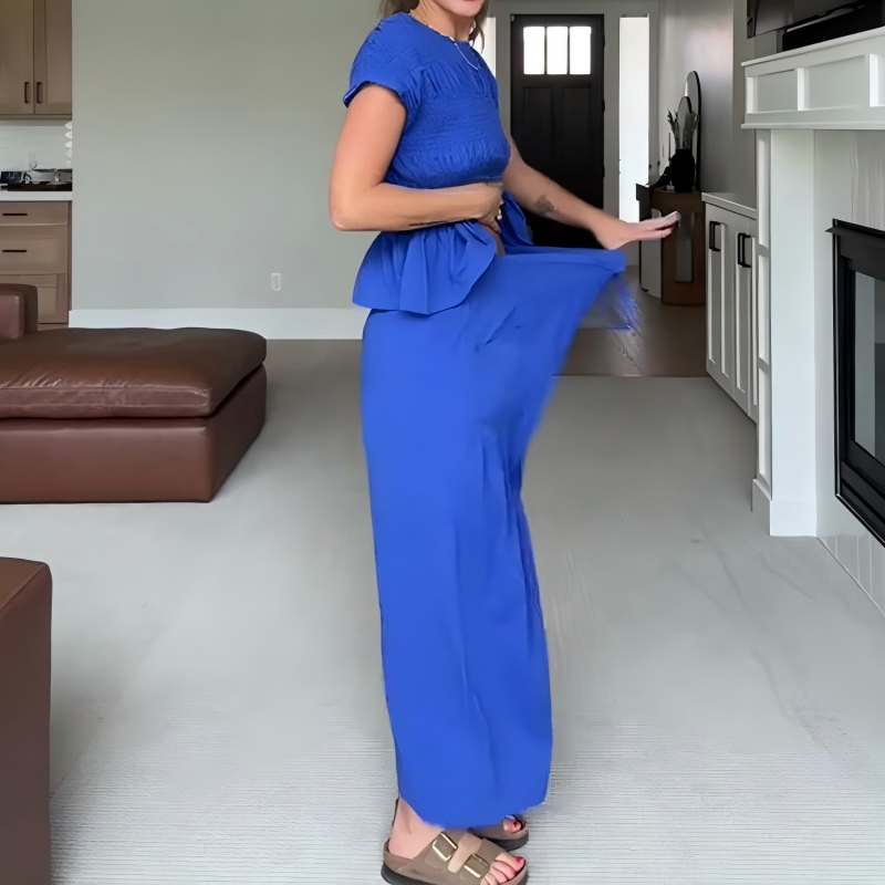 💜 LAST DAY PROMOTION - 50%OFF 💜 Women’s Pleated Top & Wide-Leg Pants Set