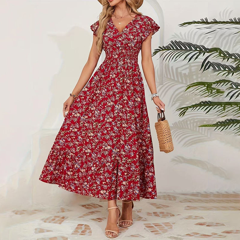 Flowy V-Neck Floral Maxi Dress
