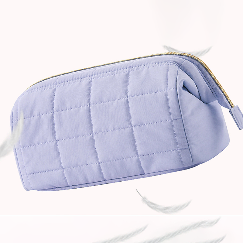 Portable Checkered Travel Makeup Bag