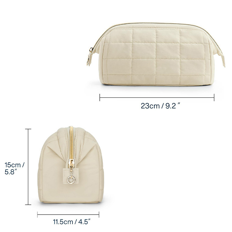 Portable Checkered Travel Makeup Bag