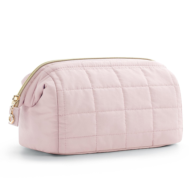 Portable Checkered Travel Makeup Bag