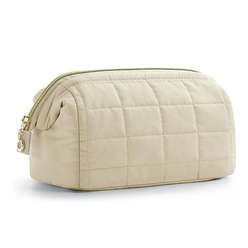 Portable Checkered Travel Makeup Bag