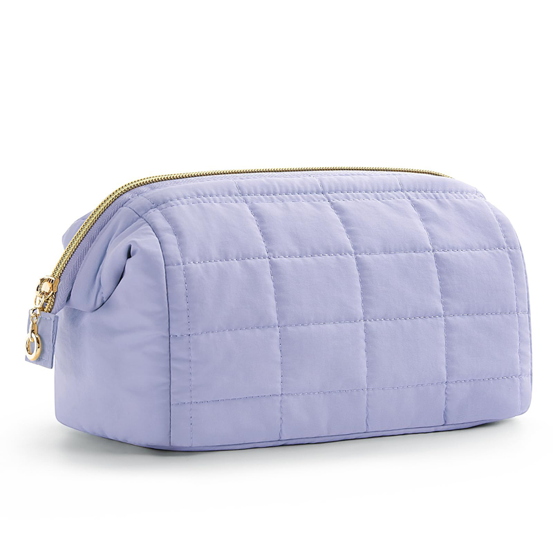 Portable Checkered Travel Makeup Bag