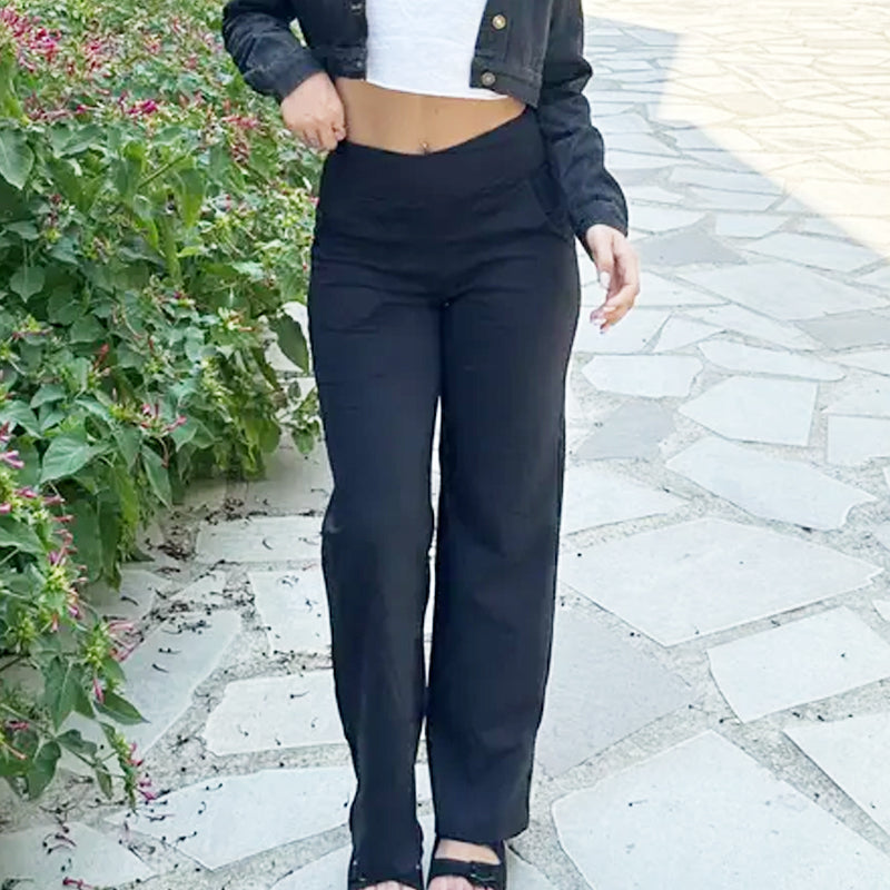 Women’s Stylish High Waist Pants with Pockets