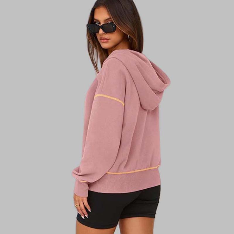 Women's Hooded Sweatshirt with Half zip