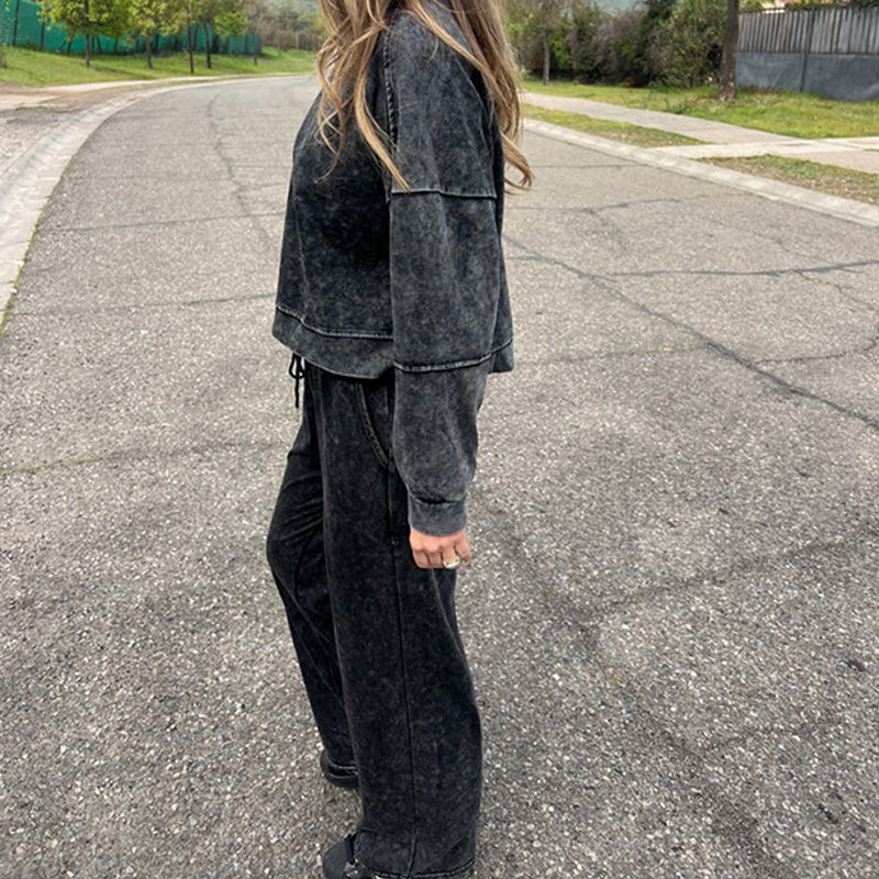 Women's Crewneck Sweatshirt & Drawstring Pants Set