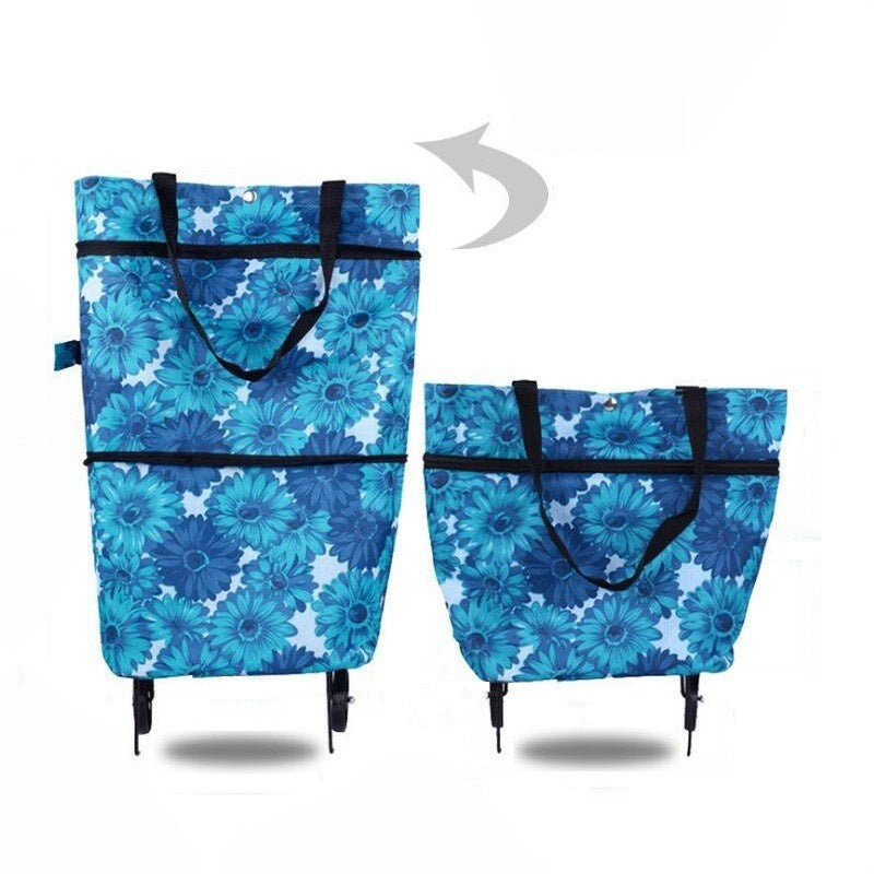 🔥Limited Offer £8.99!!⚡50K+ SOLD!🛍️2-in-1 Convertible shopping tote – hides wheels, holds 20kg, expands with zipper!