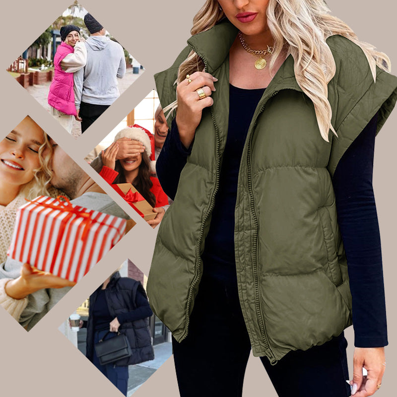 🎁New Arrivals: 50% Off-Women's Thick Warm Solid Color Vest