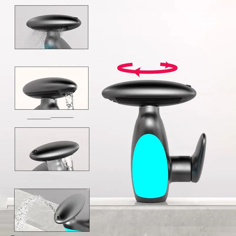 360° Rotating Pull-Out Washbasin Faucet With 4 🚿Water Flow Modes & LED Light💡