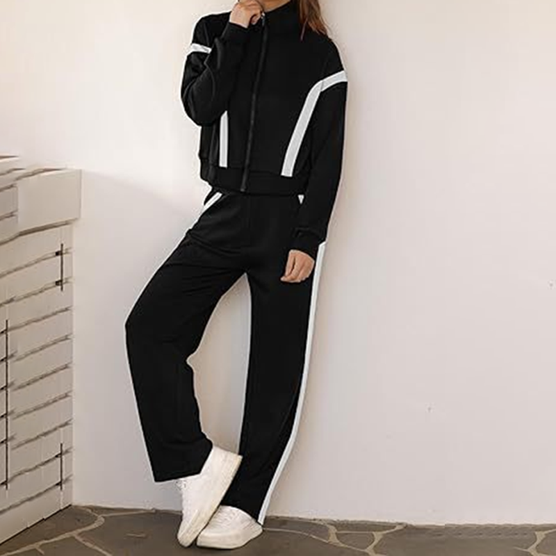 💥Limited-time offer: 50% off-Stylish Jacket & Wide Leg Pants 2-Piece Set-Warm and stylish