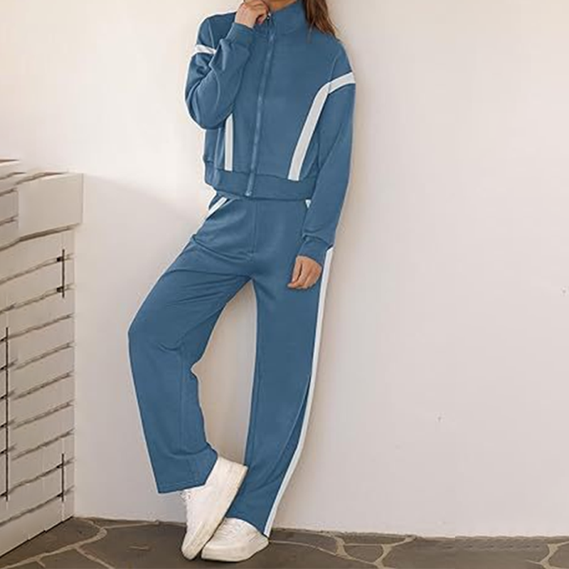 💥Limited-time offer: 50% off-Stylish Jacket & Wide Leg Pants 2-Piece Set-Warm and stylish