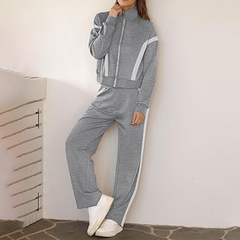 💥Limited-time offer: 50% off-Stylish Jacket & Wide Leg Pants 2-Piece Set-Warm and stylish