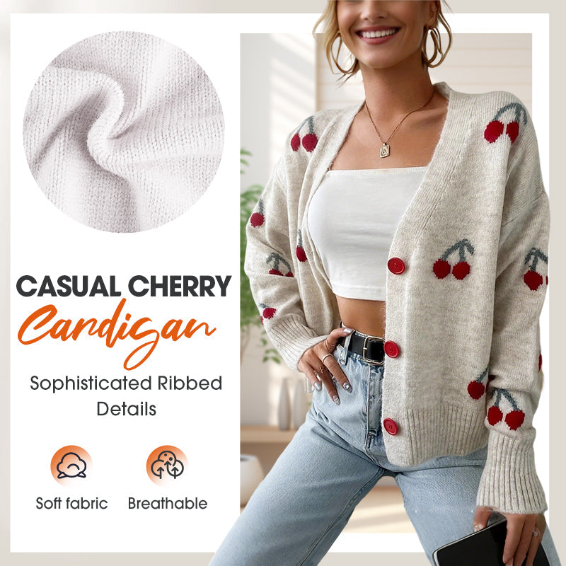 🔥New women's wear at 50% off-Women’s Casual Sweet Cherry Cardigan