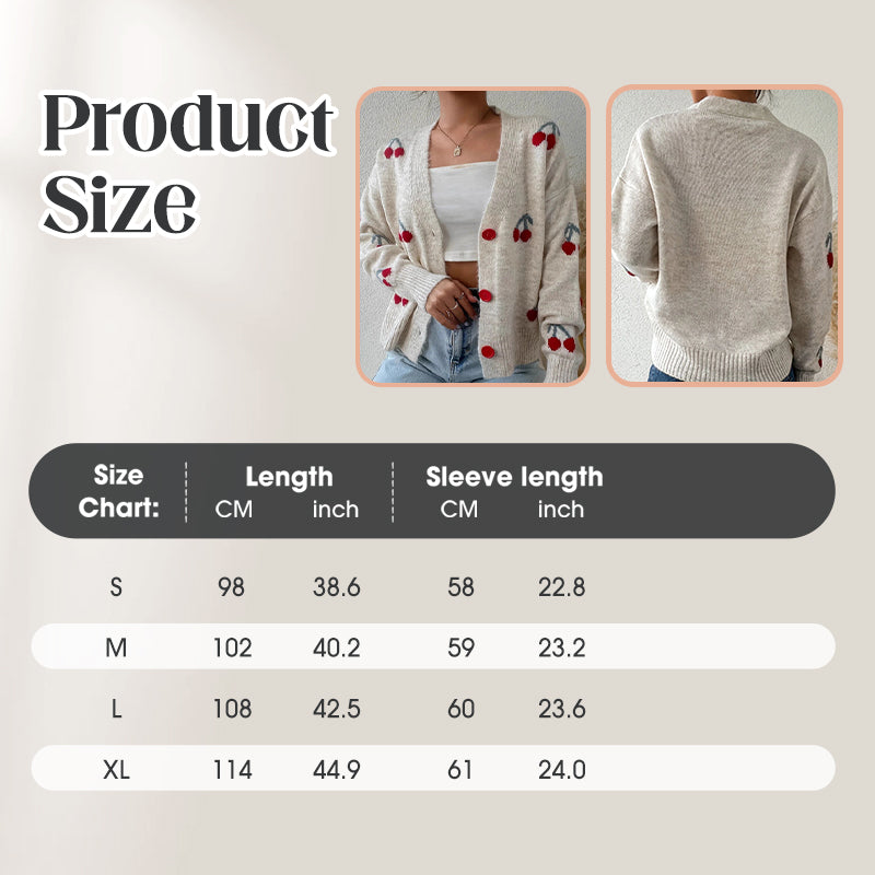 🔥New women's wear at 50% off-Women’s Casual Sweet Cherry Cardigan