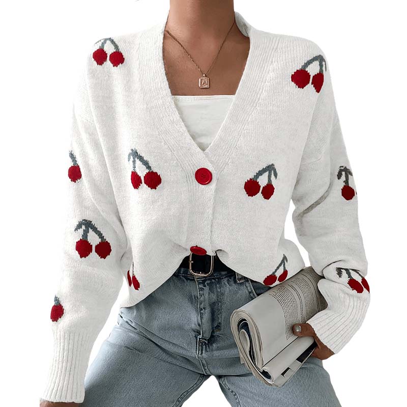 🔥New women's wear at 50% off-Women’s Casual Sweet Cherry Cardigan