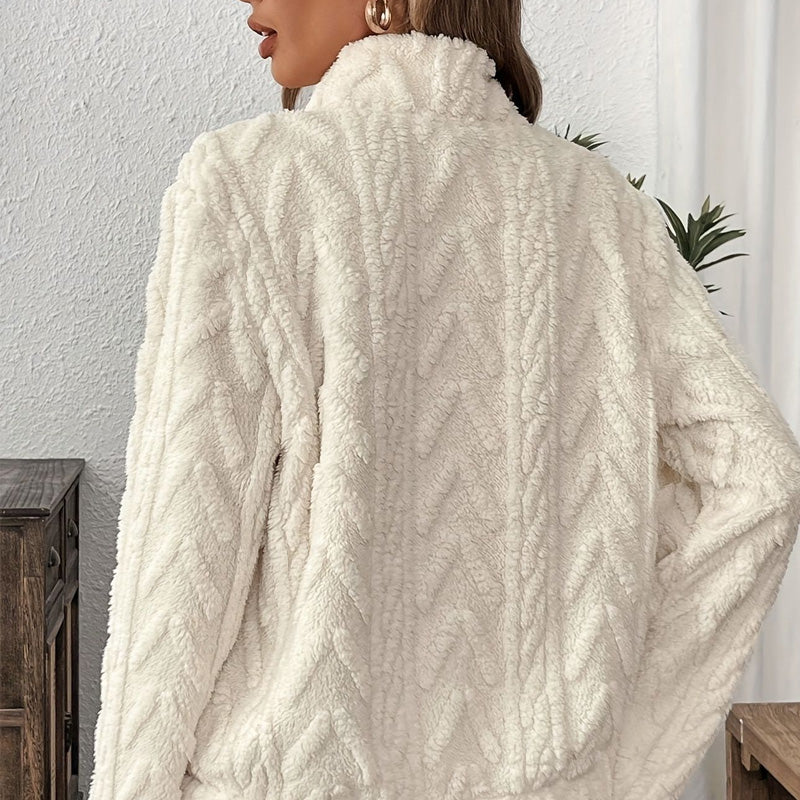 Half-Zip Fuzzy Sweatshirt ๐ | Cloud-Soft + Roomy Pockets โ Comfy Daily/Lounge