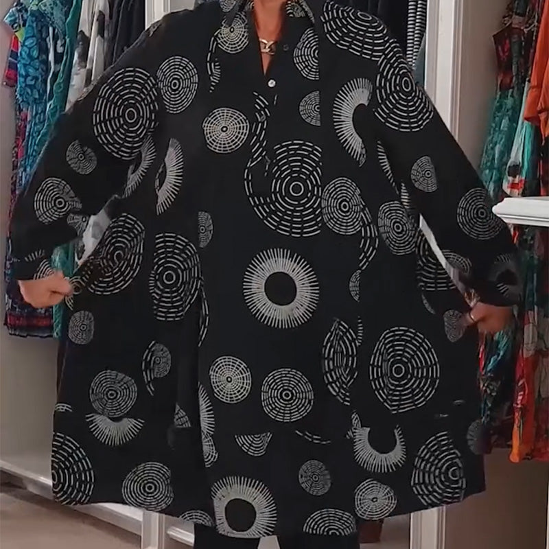 🌸Limited-time discount-Elegant Printed Long Sleeve Dress