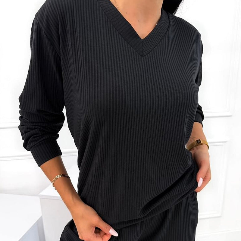 🔥New Arrivals: 50% Off-Striped V-neck Top & Wide Pants Suit