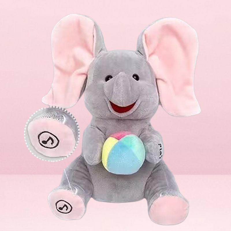 🎁 50% OFF! 🐘 Cute Hide & Seek Elephant Plush Doll - Interactive Play with Soft Material, Perfect Gift for Kids 🧸✨