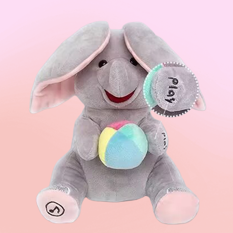 🎁 50% OFF! 🐘 Cute Hide & Seek Elephant Plush Doll - Interactive Play with Soft Material, Perfect Gift for Kids 🧸✨