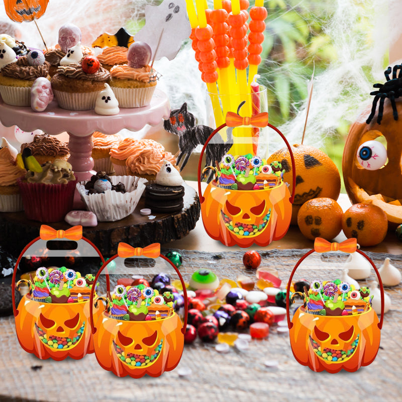 👻Halloween Bestsellers-Halloween Transparent Pumpkin Favor Bags