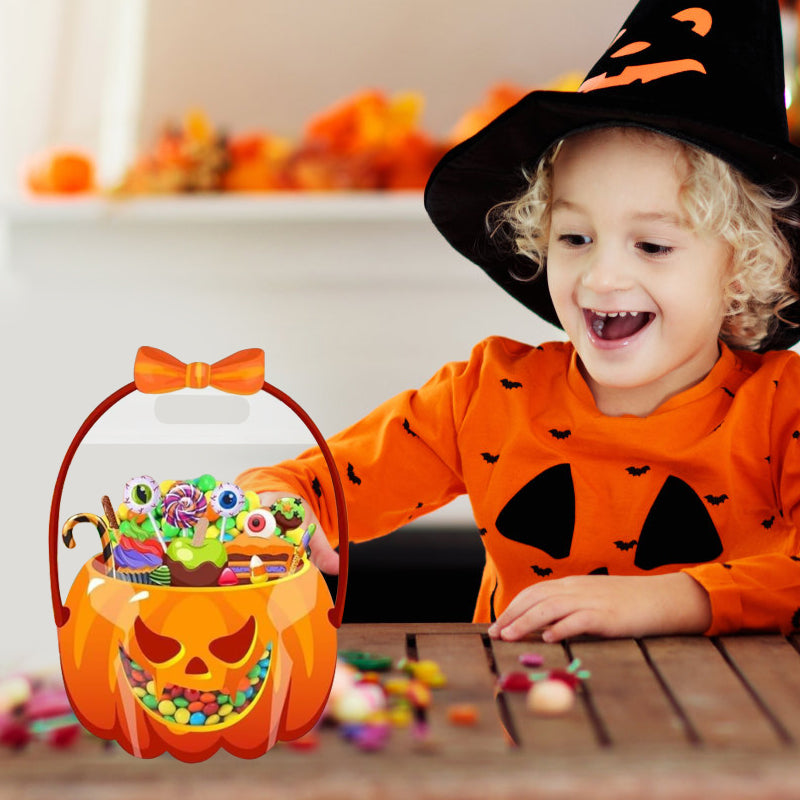 👻Halloween Bestsellers-Halloween Transparent Pumpkin Favor Bags