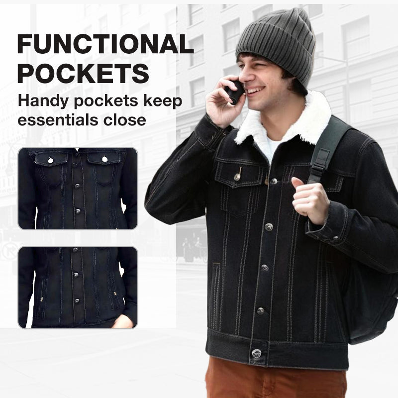 💥New Arrival Special: 50% Off-Men’s Casual Sherpa-Lined Denim Jacket