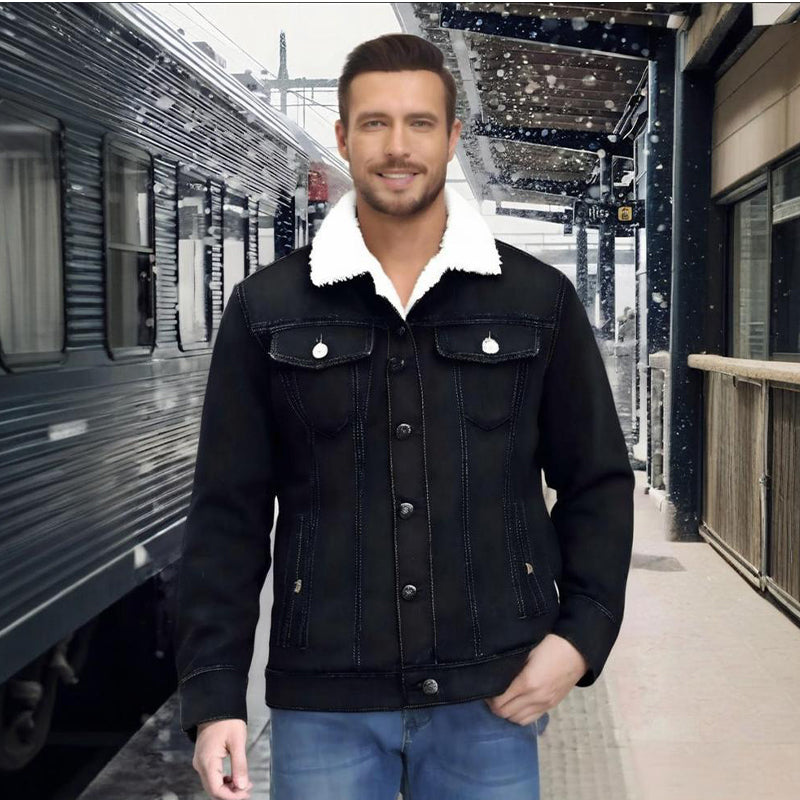 💥New Arrival Special: 50% Off-Men’s Casual Sherpa-Lined Denim Jacket