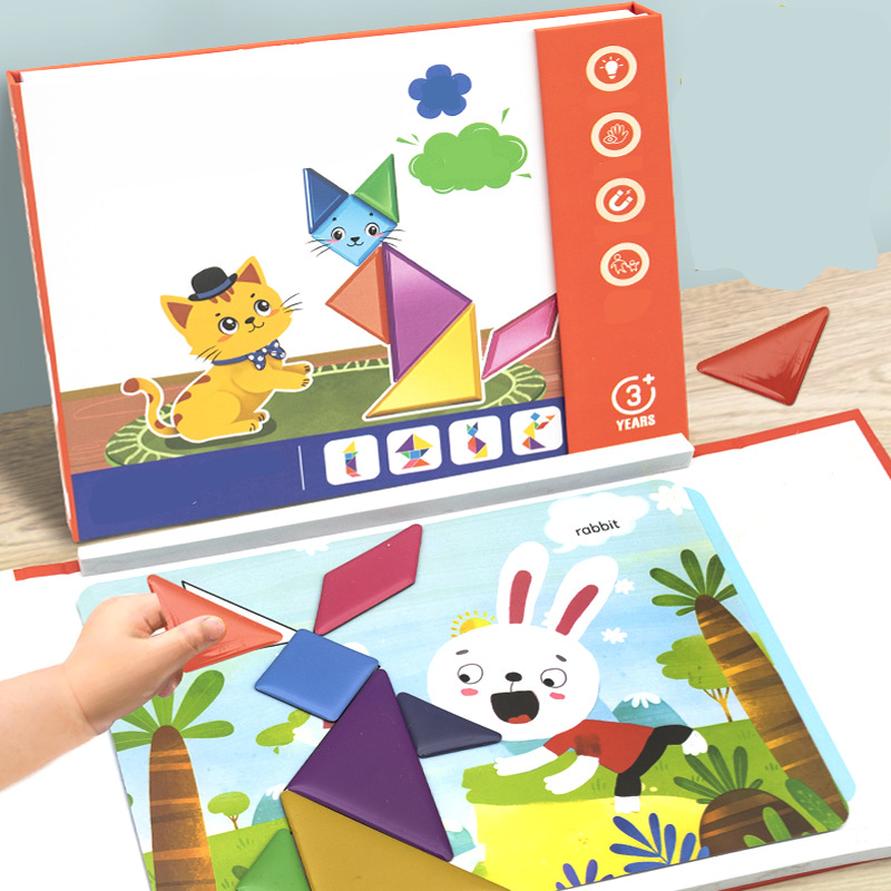 🌟Enhancing children's thinking skills-Children's Magnetic Tangram Puzzle Set🎁The Best Gift