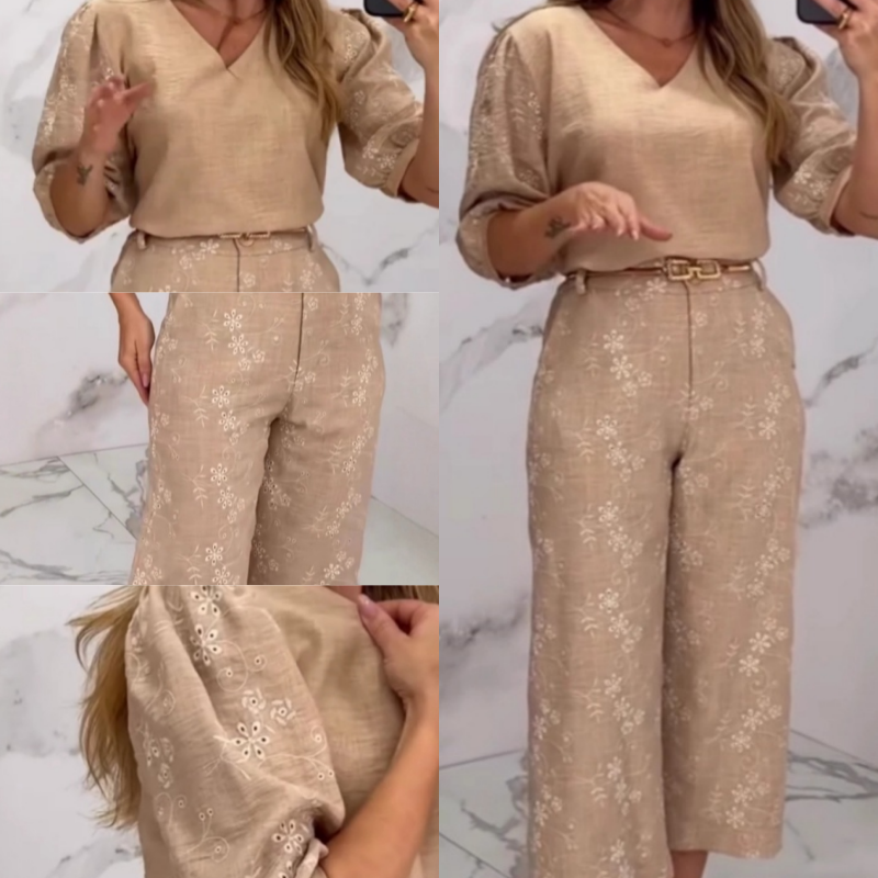 🍁Autumn Sale: 50% Off-Women's Elegant Embroidered 2-Piece Set