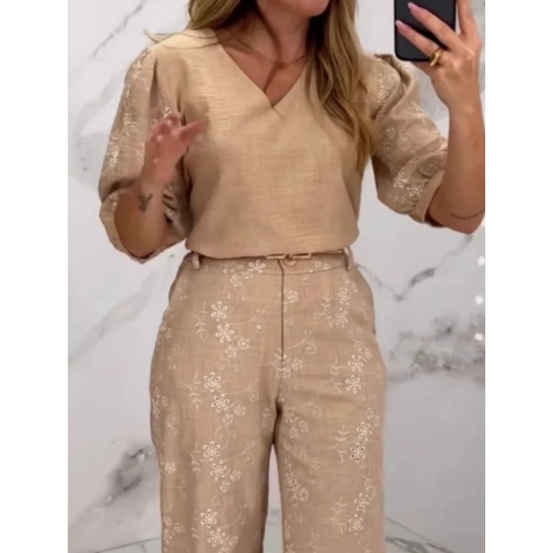 🍁Autumn Sale: 50% Off-Women's Elegant Embroidered 2-Piece Set