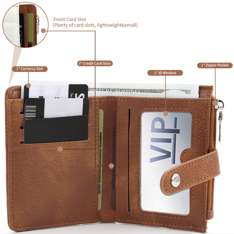 🔥Limited-time offer: 50% off-Women's Stylish PU Small Card Holder Bifold Wallet