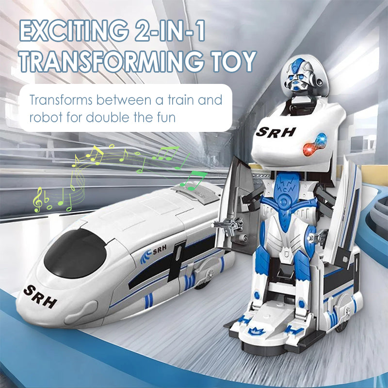 🎁The finest gift-Rechargeable Transforming Train Robot Toy
