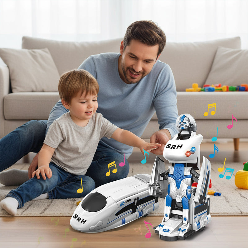 🎁The finest gift-Rechargeable Transforming Train Robot Toy