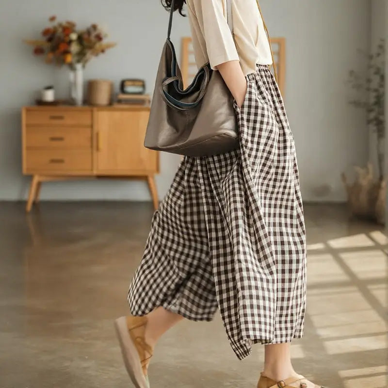 Women’s Casual Elastic Waist Wide Leg Pants