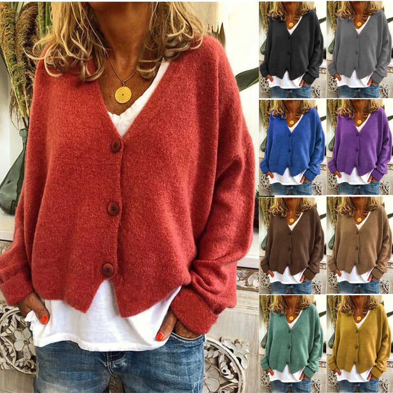 (S-5XL) Autumn Winter Casual Loose Knit Cardigan