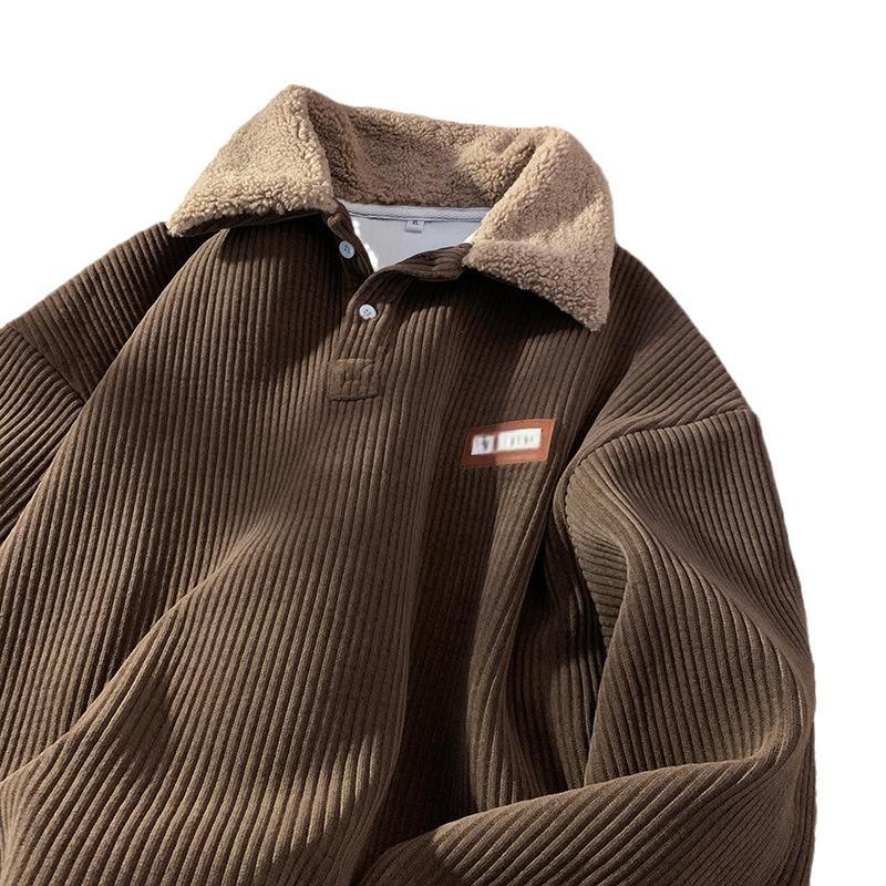Unisex✨Corduroy Lapel Collar Sweatshirt -👏Warm, Stylish!