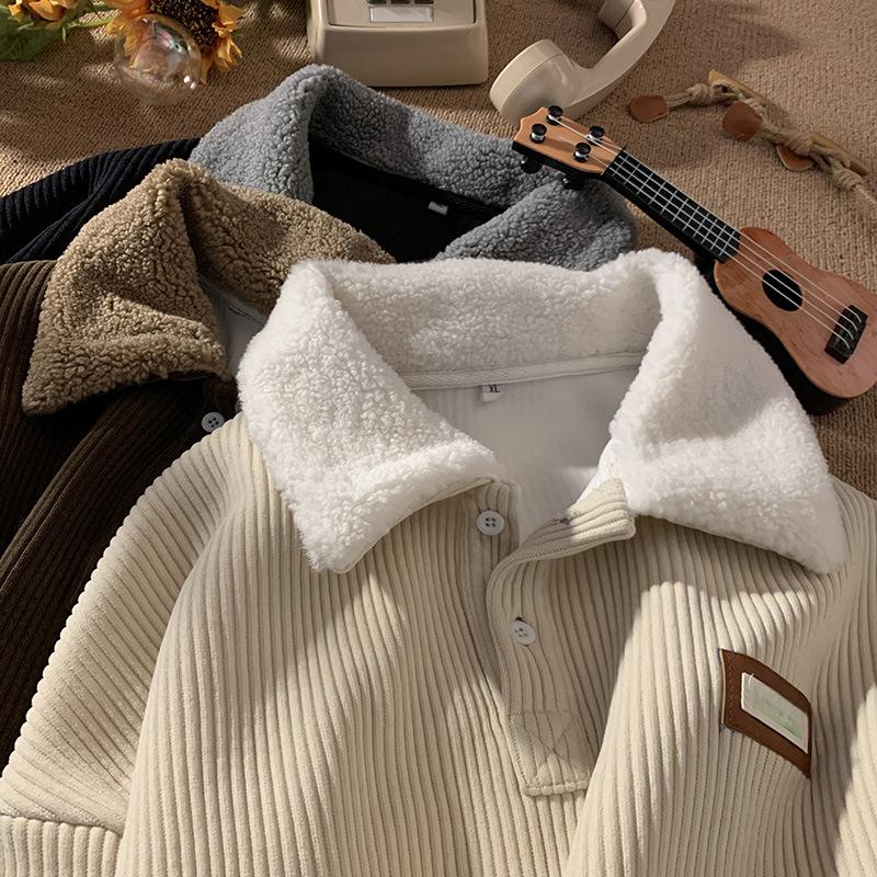 Unisex✨Corduroy Lapel Collar Sweatshirt -👏Warm, Stylish!