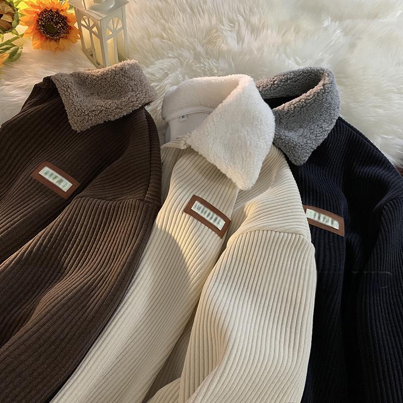 Unisex✨Corduroy Lapel Collar Sweatshirt -👏Warm, Stylish!