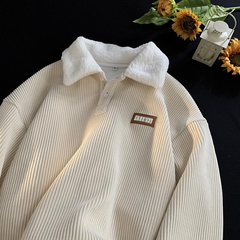 Unisex✨Corduroy Lapel Collar Sweatshirt -👏Warm, Stylish!