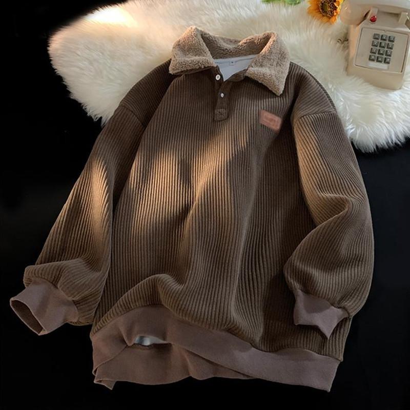 Unisex✨Corduroy Lapel Collar Sweatshirt -👏Warm, Stylish!