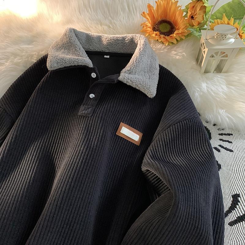 Unisex✨Corduroy Lapel Collar Sweatshirt -👏Warm, Stylish!